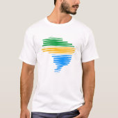 Brasilien kartografiert Grenze mit brasilianischen T-Shirt (Vorderseite)