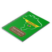Brasilien Kontur Flag Colors Modernes Notebook Notizblock (Linke Seite)
