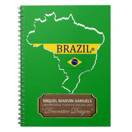 Brasilien Kontur Flag Colors Modernes Notebook Notizblock