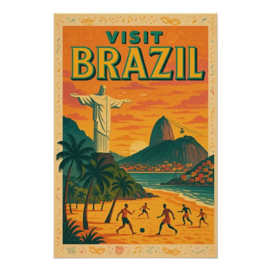 Brasilien - Land Samba & Sun Poster (Vorderseite)