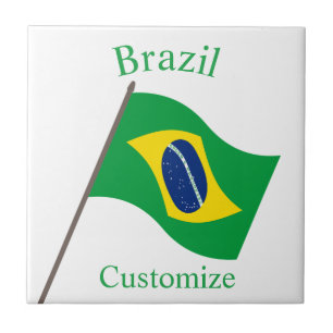 Brasilien Landesflagge Thunder_Cove Fliese