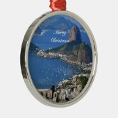 Brasilien: Landschaft Rio de Janeiro - Frohe Weihn Silbernes Ornament (Rechts)