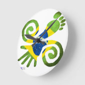 BRASILIEN, LIEBE, FRIEDEN, GLÜCK, WWW.DRCHOS.COM, RUNDE WANDUHR (Winkel)