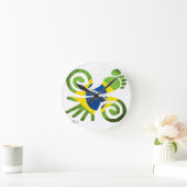 BRASILIEN, LIEBE, FRIEDEN, GLÜCK, WWW.DRCHOS.COM, RUNDE WANDUHR (Zuhause)