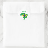 Brasilien Map Flag Design Runder Aufkleber (Tasche)