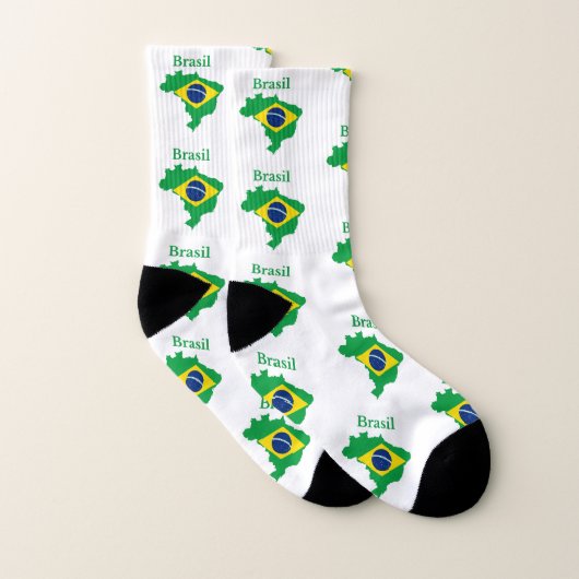 Brasilien Map Flag Design Socken (Paar)