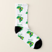 Brasilien Map Flag Design Socken (Links - Innen)
