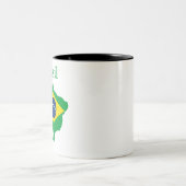 Brasilien Map Flag Design Zweifarbige Tasse (Mittel)