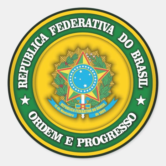 Brasilien - Medaille 2 Runder Aufkleber (Vorderseite)