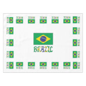Brasilien mit brasilianischer Flagge Tischdecke (Vorderseite (Horizontal))