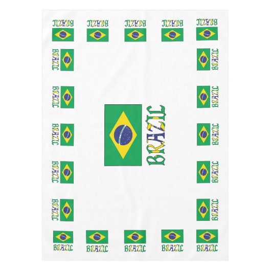 Brasilien mit brasilianischer Flagge Tischdecke (Vorderseite)