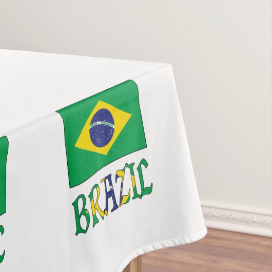 Brasilien mit brasilianischer Flagge Tischdecke (Beispiel)