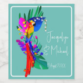 Brasilien mit farbenprächtigem Papagei Weinetikett (Einzelnes Label)