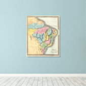 Brasilien mit Guyana und Paraguay Leinwanddruck (Insitu (Holzboden))