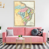 Brasilien mit Guyana und Paraguay Leinwanddruck (Insitu (Wohnzimmer))