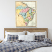 Brasilien mit Guyana und Paraguay Leinwanddruck (Insitu (Schlafzimmer))