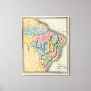 Brasilien mit Guyana und Paraguay Leinwanddruck