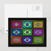 Brasilien Multihue Flags Postkarte (Vorne/Hinten)
