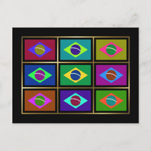 Brasilien Multihue Flags Postkarte