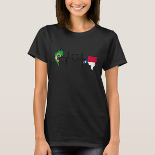 Brasilien North Carolina Heartbeat Brasilianische T-Shirt