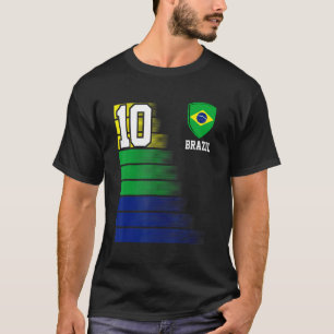 Brasilien Nummer 10 Brasilianische Fußballmannscha T-Shirt