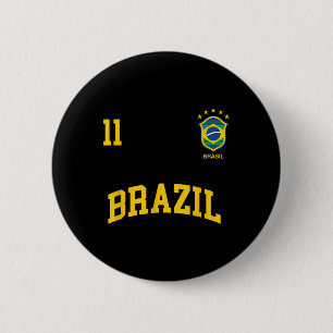 Brasilien Nummer 11 Brasilianische Fußballmannscha Button