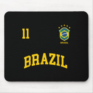 Brasilien Nummer 11 Brasilianische Fußballmannscha Mousepad