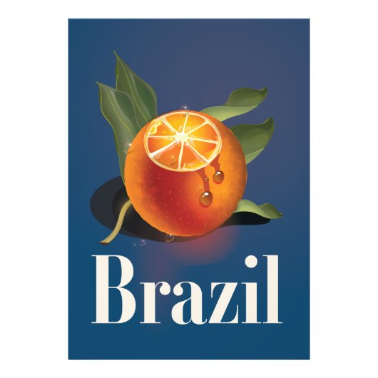 Brasilien Orange Reiseplakat Fotodruck (Vorne)
