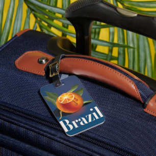 Brasilien Orange Reiseplakat Postkarte Gepäckanhänger