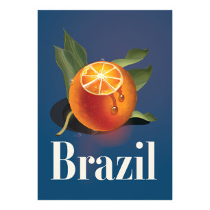 Brasilien Orangen Reiseplakat Fotodruck
