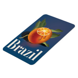 Brasilien Orangen Reiseplakat Magnet