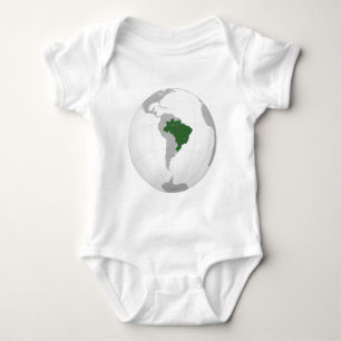 Brasilien (orthographische Projektion) Baby Strampler