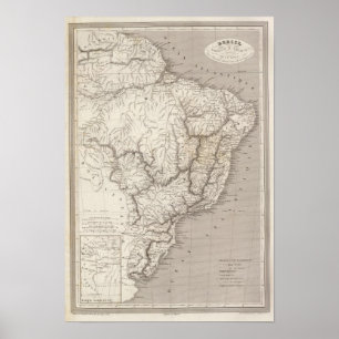 Brasilien, Paraguay und Uruguay Poster