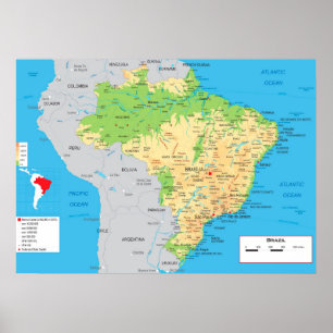 " Brasilien: Physical MAP ... Poster