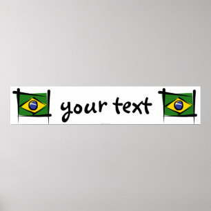 Brasilien Pinselfahne Poster