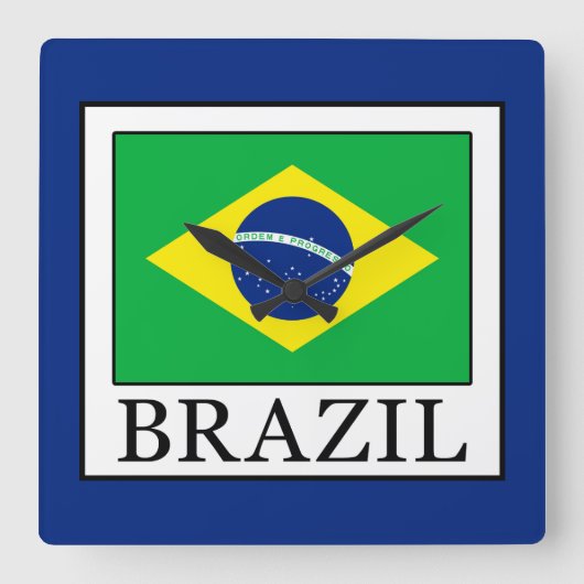Brasilien Quadratische Wanduhr (Vorderseite)