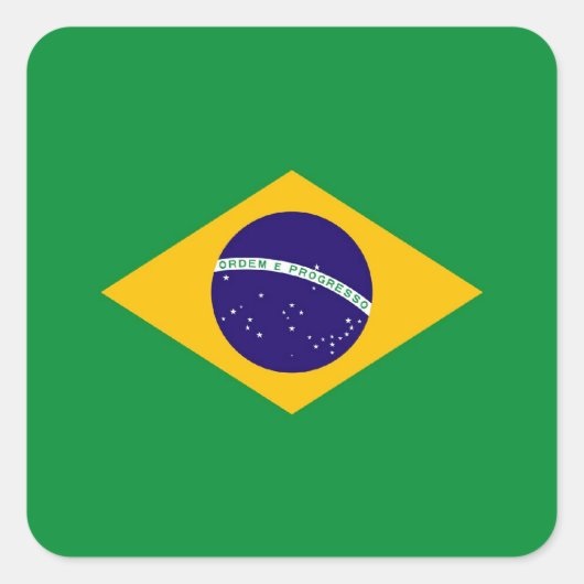 BRASILIEN QUADRATISCHER AUFKLEBER (Vorderseite)