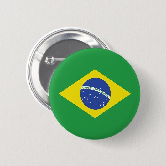 Brasilien-Qualitäts-Flagge Button (Vorne & Hinten)