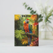 Brasilien Rainforest Colorful Macaw Bird Travel Postkarte (Stehend Vorderseite)