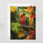 Brasilien Rainforest Colorful Macaw Bird Travel Postkarte (Vorne/Hinten)