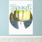 Brasilien - Rainforest Logo Leinwanddruck (Insitu (Holzboden))