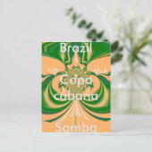 Brasilien Red Golden Green Postcard Template Postkarte (Stehend Vorderseite)