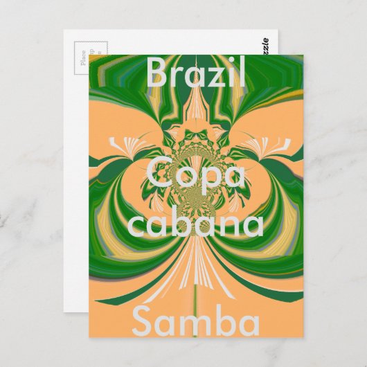 Brasilien Red Golden Green Postcard Template Postkarte (Vorne/Hinten)