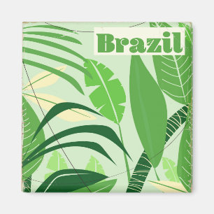 Brasilien Regenwald Vintage Urlaubsdruck Magnet