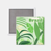 Brasilien Regenwald Vintager Urlaubstext Magnet (Vorderseite/Rückseite)