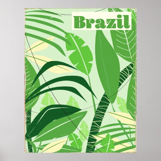 Brasilien Regenwald Vintager Urlaubstext Poster (Vorne)