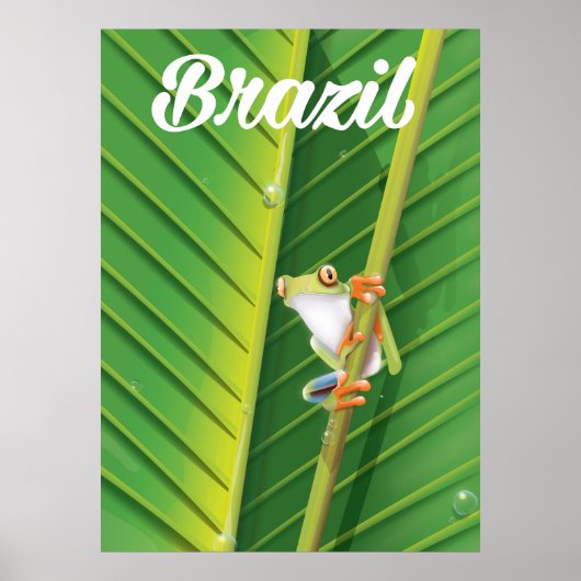 Brasilien Regenwaldfrosch Reiseplakat Poster (Vorne)
