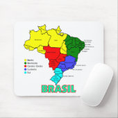Brasilien. Regionen in der Farbe Mousepad (Mit Mouse)