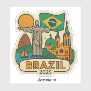 Brasilien Reise Design mit individuellem Jahr Aufkleber