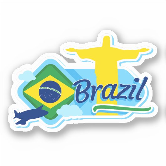 Brasilien Reisen Vinyl Sticker (Vorderseite)